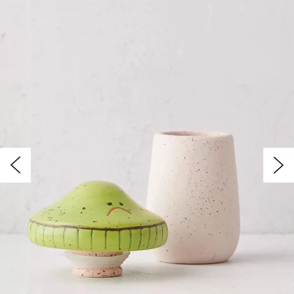 Urban Outfitters Mushroom Set Stash Boxes Jars Canisters Happy Pink Sad Green - Picture 4 of 16